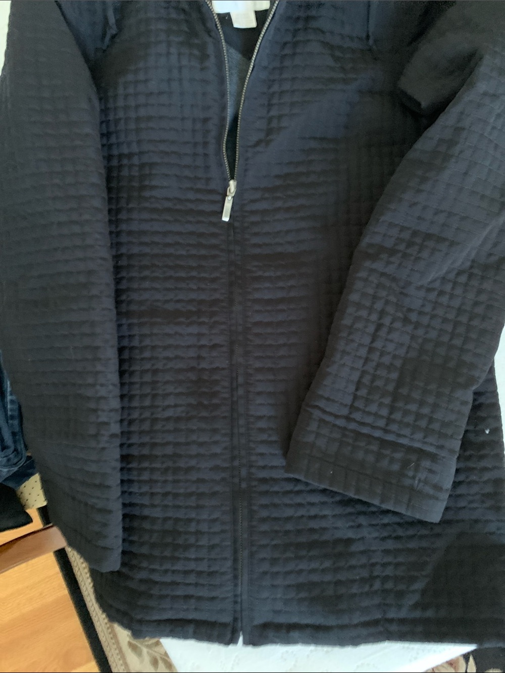 Worthington Black Quilted women’s Pea Coat with Contrast Collar - Picture 3 of 4